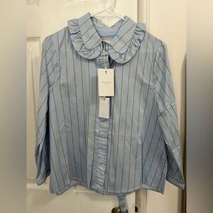 Ted Baker blue striped button up NWT